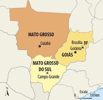 O relevo e a hidrografia da região Centro-Oeste do Brasil