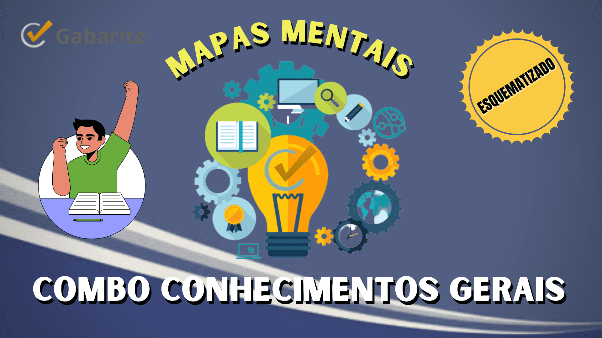 Combo Conhecimentos Gerais - 485 Mapas Mentais + 20.000 Questões + 6 E-books