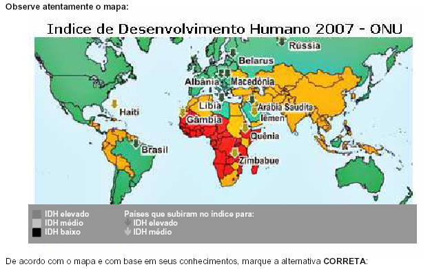 Mapa IDH - Prova Bombeiro MG