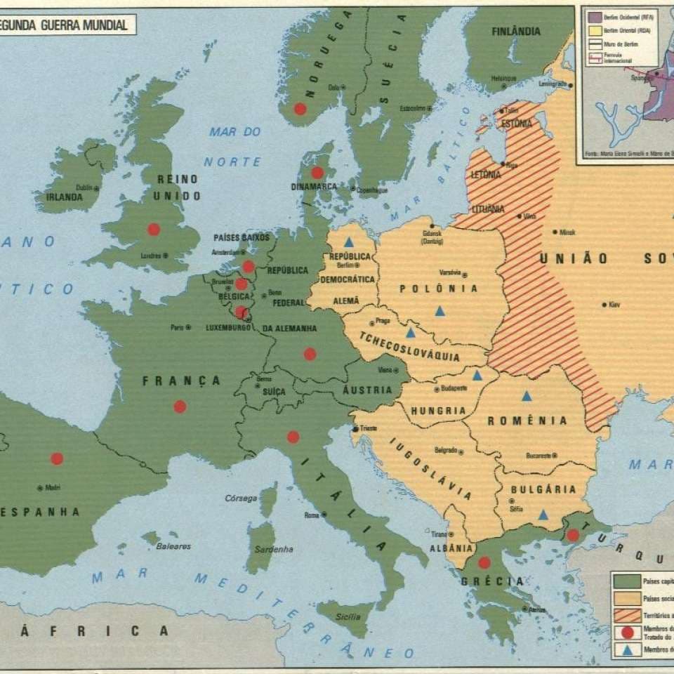 Países da Europa Ocidental e Oriental e suas capitais